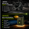 Bomba de aire recargable para camping – Luz LED, inflado rápido, compacta