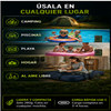 Bomba de aire recargable para camping – Luz LED, inflado rápido, compacta