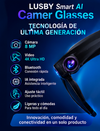 LUSBY Smart AI Camer Glasses - lentes con IA, grabación de videos en 4K,  fotocromáticas de 8 MP, ajuste táctil, ideales para viajes y aventuras al aire libre, fotografía manos libres, traducción en tiempo real, conectividad Bluetooth y protección UV