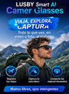 LUSBY Smart AI Camer Glasses - lentes con IA, grabación de videos en 4K,  fotocromáticas de 8 MP, ajuste táctil, ideales para viajes y aventuras al aire libre, fotografía manos libres, traducción en tiempo real, conectividad Bluetooth y protección UV