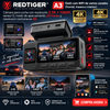 REDTIGER A3 Dash cam WiFi de varios canales (frontal, trasera e interior) con tarjeta SD de 128 GB; cámara para coche con resolución 2.5K + 1080P, sensor G, modo de aparcamiento 24 horas y resolucion nocturna en 4k.