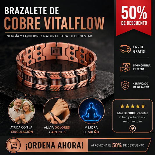 Cobra® Brazalete magnético de cobre puro: alivia dolor y mejora circulación