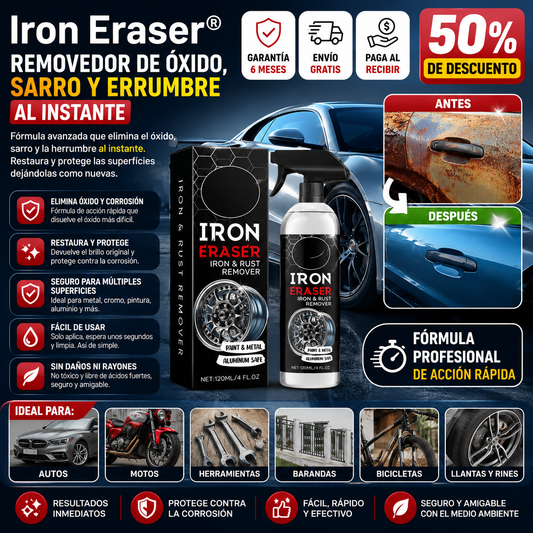 Iron Eraser® Removedor de Oxido, sarro y errumbre al instante