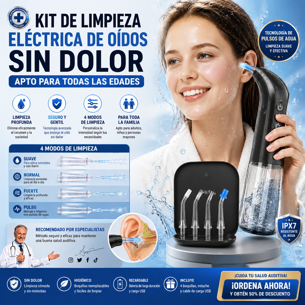 Kit de limpieza eléctrica de oídos sin dolor apto para todas las edades