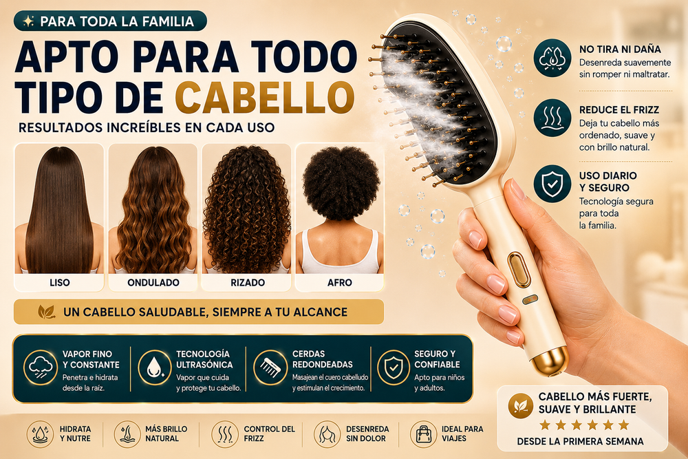 Peine con vaporizador de masaje con masajeador multifunción de uso profesional de peluquería