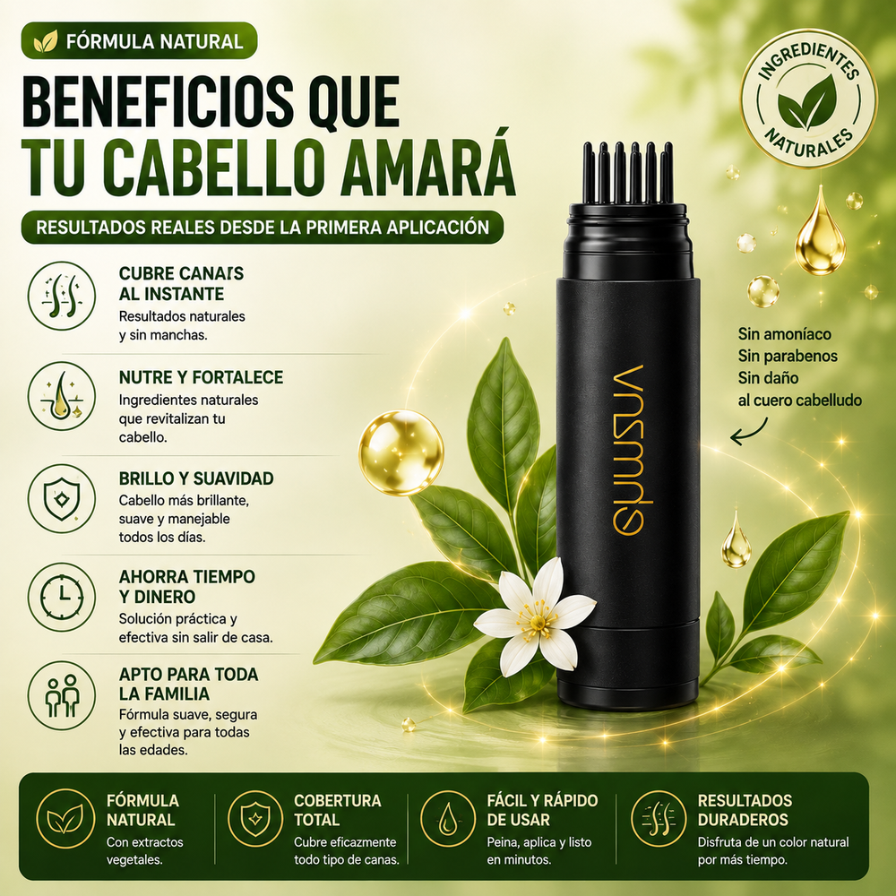 Peine para teñir el cabello 2 en 1 formula natural para todas las edades cubre todo tipo de canas