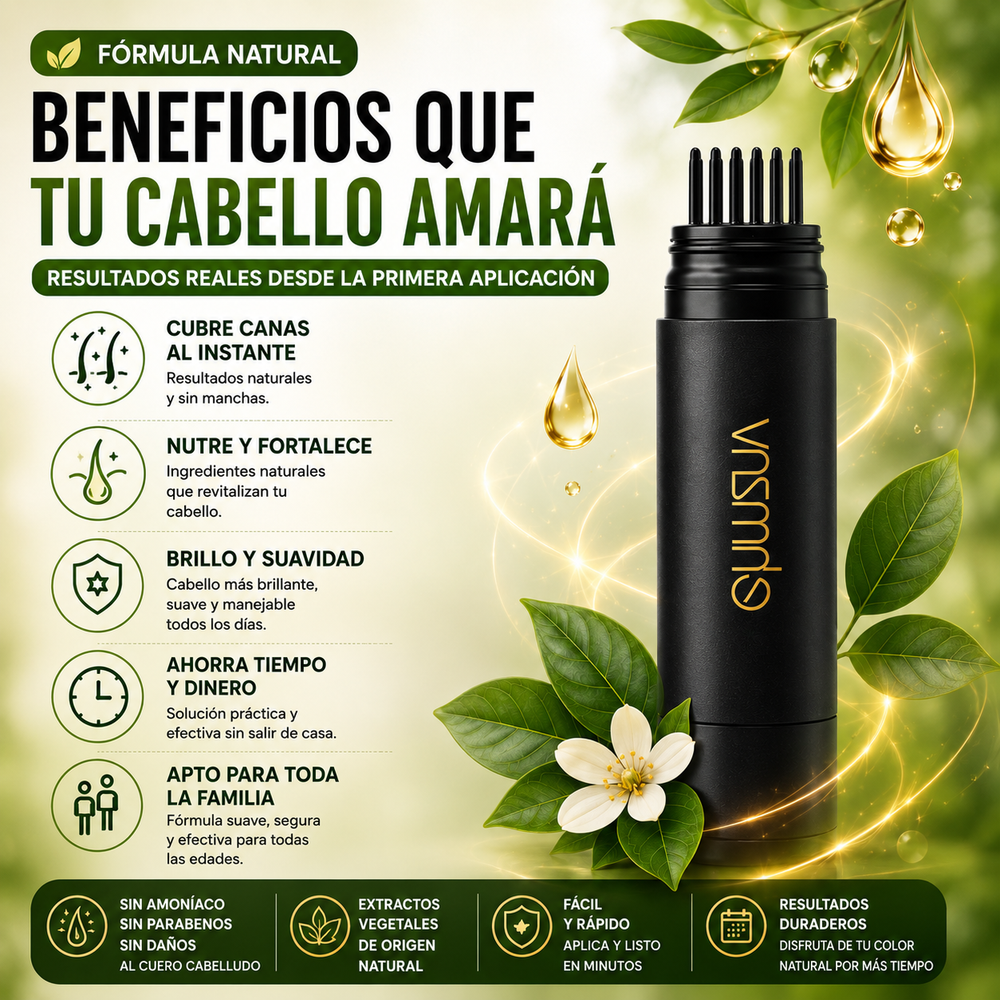 Peine para teñir el cabello 2 en 1 formula natural para todas las edades cubre todo tipo de canas
