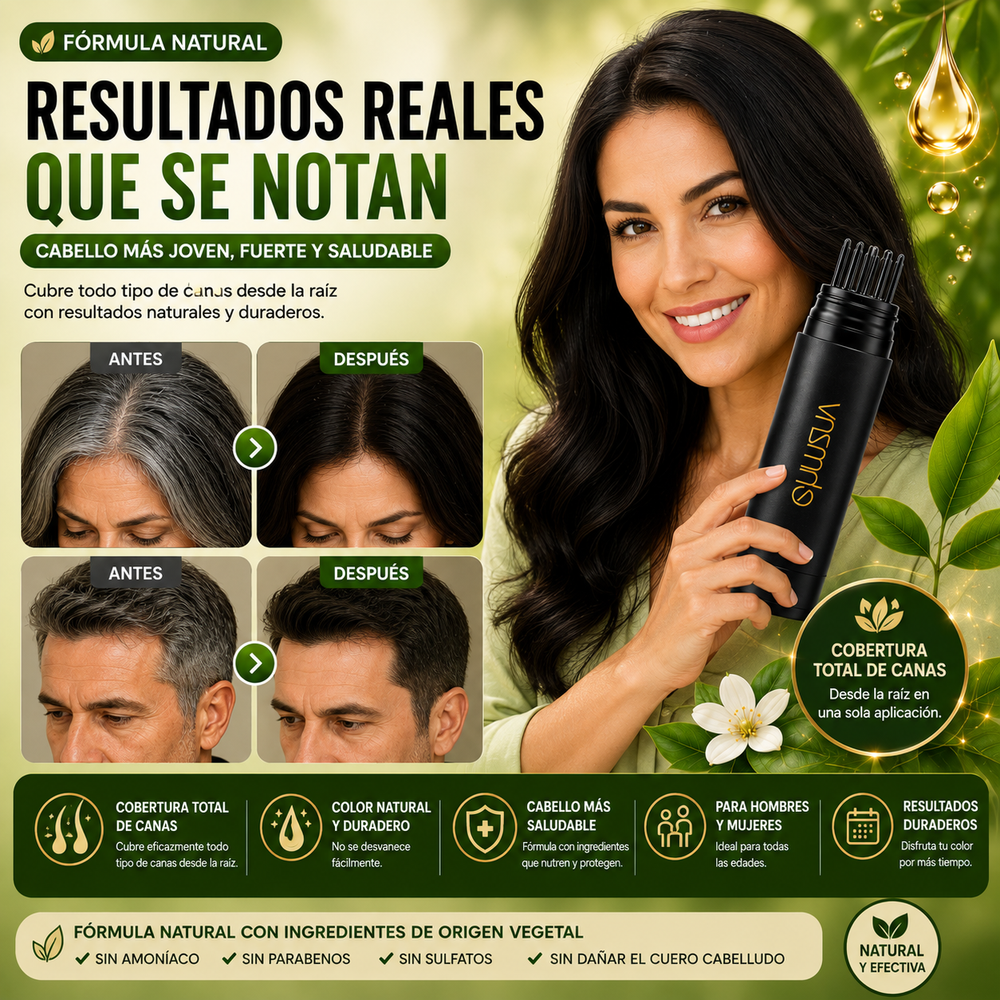 Peine para teñir el cabello 2 en 1 formula natural para todas las edades cubre todo tipo de canas