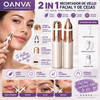 OANVA 2 in 1 Recortador de vello facial y de cejas para mujer, afeitadora facial recargable, eliminador de vello del labio superior y pelusa facial, perfilador de cejas de precisión, herramienta portátil e indolora para la eliminación de vello.