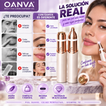 OANVA 2 in 1 Recortador de vello facial y de cejas para mujer, afeitadora facial recargable, eliminador de vello del labio superior y pelusa facial, perfilador de cejas de precisión, herramienta portátil e indolora para la eliminación de vello.