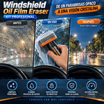 Windshield Oil Film Eraser - Kit profesional  eliminadora de película de aceite para parabrisas: limpiador profundo automotriz «todo en uno» con emulsión limpiadora, esponja, spray desengrasante, eliminador de restos de insectos,