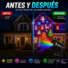 Proyector de luces de Navidad de 20.000 lumenes para interiores y exteriores, teconologia LED de Navidad con patrones decorativos de Navidad para ventanas interiores y exteriores, suelo, techo y pared