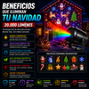 Proyector de luces de Navidad de 20.000 lumenes para interiores y exteriores, teconologia LED de Navidad con patrones decorativos de Navidad para ventanas interiores y exteriores, suelo, techo y pared