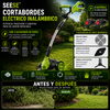SEESE® Cortabordes eléctrico inalámbrico on 3 accesorios de corte diferentes para recortar y perfilar el césped, incluye 2 baterías y diseño de arrastre ligero; ideal para patios y jardines interiores y exteriores