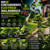 SEESE® Cortabordes eléctrico inalámbrico on 3 accesorios de corte diferentes para recortar y perfilar el césped, incluye 2 baterías y diseño de arrastre ligero; ideal para patios y jardines interiores y exteriores