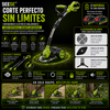 SEESE® Cortabordes eléctrico inalámbrico on 3 accesorios de corte diferentes para recortar y perfilar el césped, incluye 2 baterías y diseño de arrastre ligero; ideal para patios y jardines interiores y exteriores