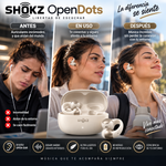 SHOKZ OpenDots Auriculares de clip de oído abierto, Dolby Audio, 3 micrófonos. Graves intensos con Dolby Audio; llamadas nítidas con 3 micrófonos; 40 horas de reproducción; IP57; Bluetooth 6.1