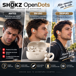 SHOKZ OpenDots Auriculares de clip de oído abierto, Dolby Audio, 3 micrófonos. Graves intensos con Dolby Audio; llamadas nítidas con 3 micrófonos; 40 horas de reproducción; IP57; Bluetooth 6.1