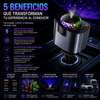Cargador de Coche Retráctil con Luz Estrella, Adaptador de Cargador de Coche USB C y 2 Puertos USB, Difusor de Aire Fresco para Coche Aroma Cielo Estrellado Carga Rápida Compatible con aindroid y iphone