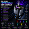 Cargador de Coche Retráctil con Luz Estrella, Adaptador de Cargador de Coche USB C y 2 Puertos USB, Difusor de Aire Fresco para Coche Aroma Cielo Estrellado Carga Rápida Compatible con aindroid y iphone