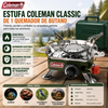 Estufa Coleman Classic de 1 quemador de butano, estufa portátil de camping con estuche de transporte e ignición InstaStart, quemador ajustable con 7650 BTUs de potencia para acampar, asar, avistamiento de aves y casas sin acceso a gas natural