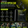 Monster AC530 Open-Ear  de diseño abierto con micrófono y cancelación de ruido; plegado doble, Bluetooth 6.0, batería de larga duración (165 horas). Ideales para correr, entrenar, conducir y la vuelta a clases. Regalo para hombres y mujeres
