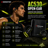 Monster AC530 Open-Ear  de diseño abierto con micrófono y cancelación de ruido; plegado doble, Bluetooth 6.0, batería de larga duración (165 horas). Ideales para correr, entrenar, conducir y la vuelta a clases. Regalo para hombres y mujeres