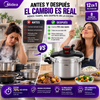 Midea Olla a presión eléctrica 12 en 1, 8 cuartos, 12 preajustes, olla de cocción lenta programable multifuncional, olla arrocera, vaporera, sartén para saltear, máquina de yogur y más, material de titanio indestructible