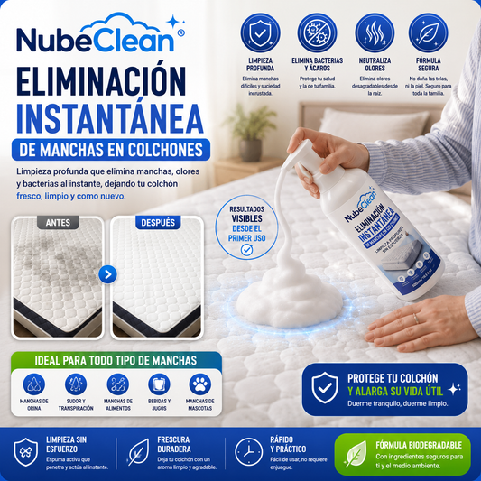 NubeClean®️ Eliminación instantánea de manchas en colchones