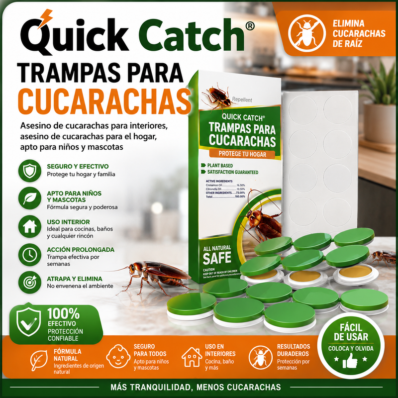 Quick catch®️ trampas para cucarachas, asesino de cucarachas para interiores, asesino de cucarachas para el hogar, apto para niños y mascotas