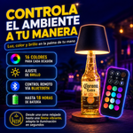 Bottel® Lampara led de 30 mil lumenes, control remoto via bluetooth con 16 colores, 18 horas de bateria, adaptable en botellas y cualquier espacio sin cables, ni conexiones molestas