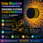 Solar Mandala Wall Lights Outdoor Lámpara de pared solar de proyección de mandala de siete colores, luz solar para exteriores, lámpara de proyección de valla de jardín, impermeables apta para todos los climas
