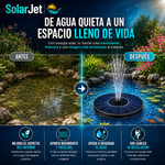 SolarJet | Fuente Solar Flotante Inteligente - Bomba de agua de fuente solar para piscina con energía solar para baño, jardín, estanque, piscina, al aire libre (1.4 Watios de potencia y bateria de 2000 mAh)