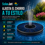 SolarJet | Fuente Solar Flotante Inteligente - Bomba de agua de fuente solar para piscina con energía solar para baño, jardín, estanque, piscina, al aire libre (1.4 Watios de potencia y bateria de 2000 mAh)