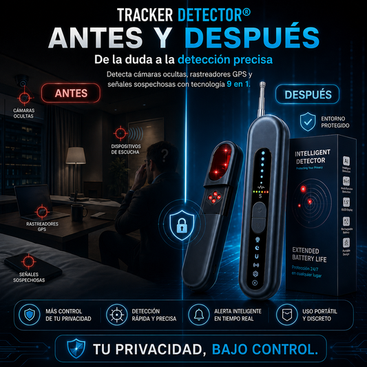 Tracker Detector® Detector de cámara oculta AI 9 en 1, detector de RF portátil, detector de dispositivo de escucha, detector antiespía, detector de rastreador GPS, detector de errores y de bolígrafo de privacidad