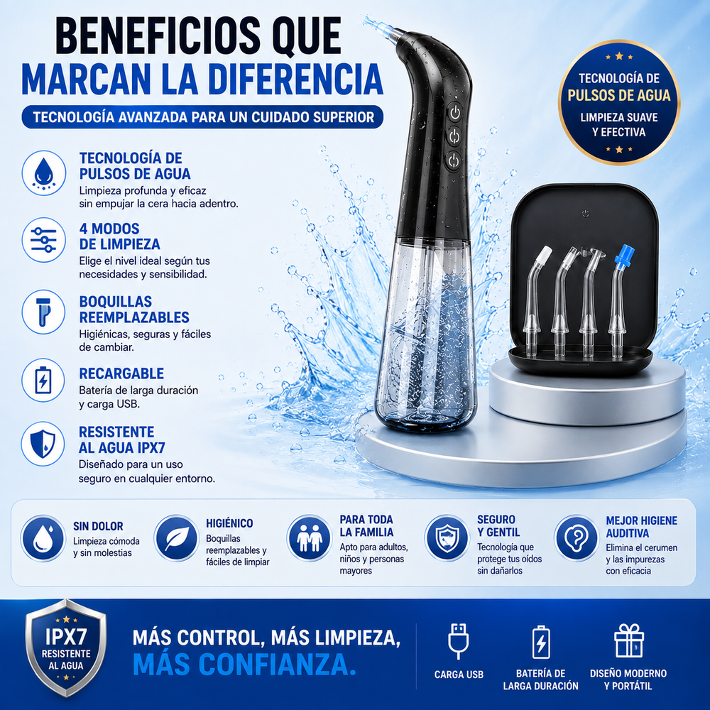 Kit de limpieza eléctrica de oídos sin dolor apto para todas las edades
