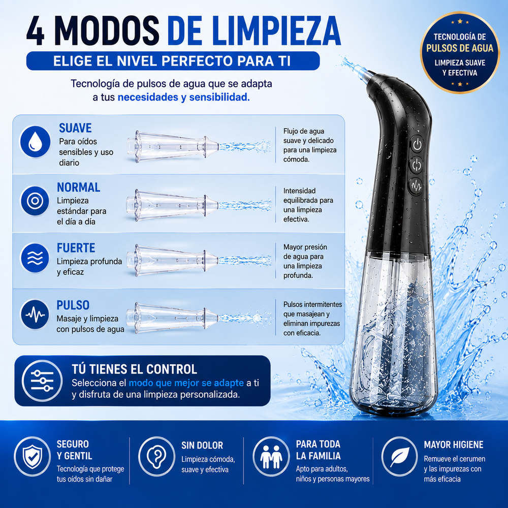 Kit de limpieza eléctrica de oídos sin dolor apto para todas las edades