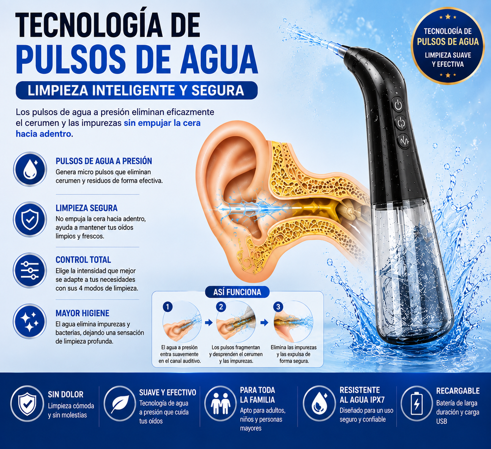 Kit de limpieza eléctrica de oídos sin dolor apto para todas las edades