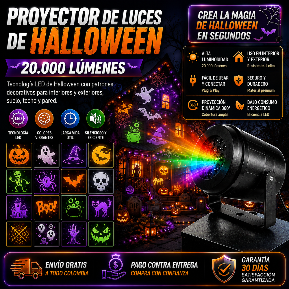 Proyector de luces de Navidad de 20.000 lumenes para interiores y exteriores, teconologia LED de Navidad con patrones decorativos de Navidad para ventanas interiores y exteriores, suelo, techo y pared