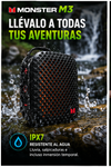 MONSTER M3 Altavoz Bluetooth portátil, sonido estéreo TWS, resistencia al agua IPX7, altavoz portátil con clip magnético, altavoz inalámbrico ultraligero (80 g) para exteriores, viajes, acampad, trabajo y deporte