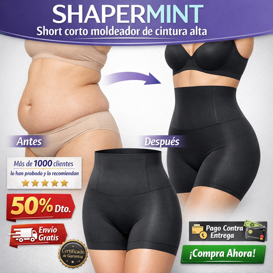 SHAPERMINT Short corto moldeador de cintura alta para usar todos los días - Ropa interior moldeadora para mujer con control de abdomen, faja moldeadora para mujer