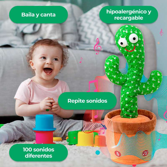 Cactus Bailarín – Luces y Sonido – Peluche Hipoalergénico