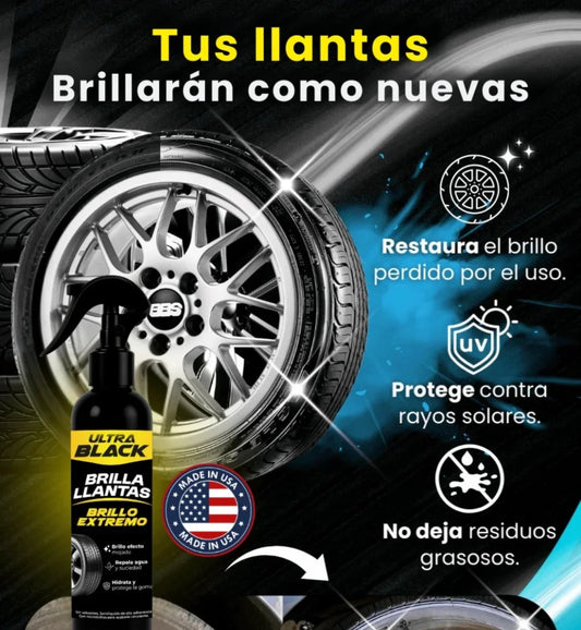 Brillador de llantas - Ultra black®  Pague 1 y lleve 2