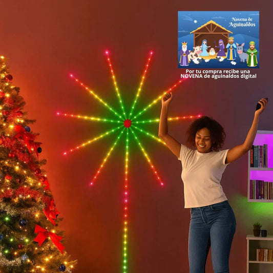 Luces LED de fuegos artificiales con control remoto