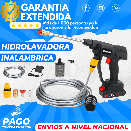 Pistola de Lavado de Auto inalámbrica de Alta Presión 24V + Obsequio Gratis