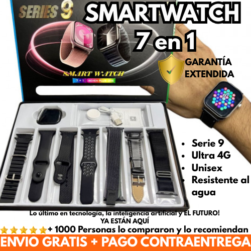SMARTWATCH  7 en 1 Serie 9 ULTRA 4G l Tecnología Premium, Estilo Sin Límites
